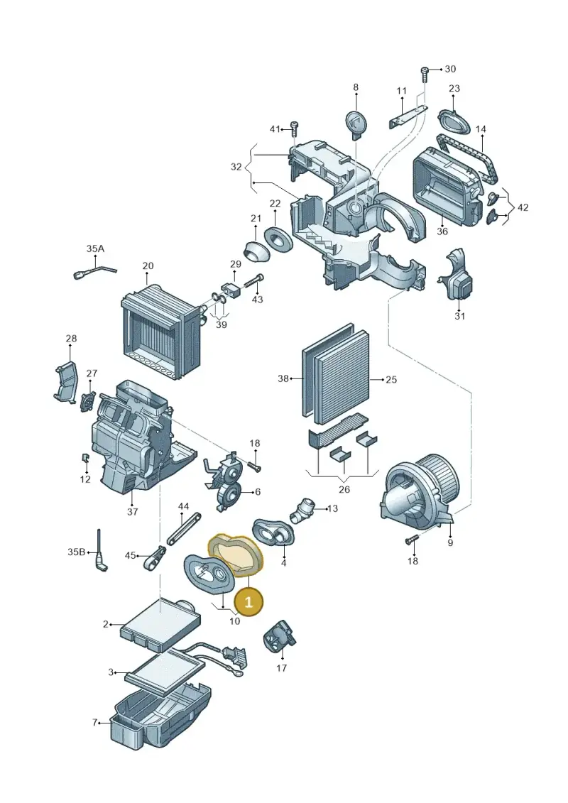 6Q0820129 — Volkswagen Polo (2009-2014) diagram 672820100, position 1