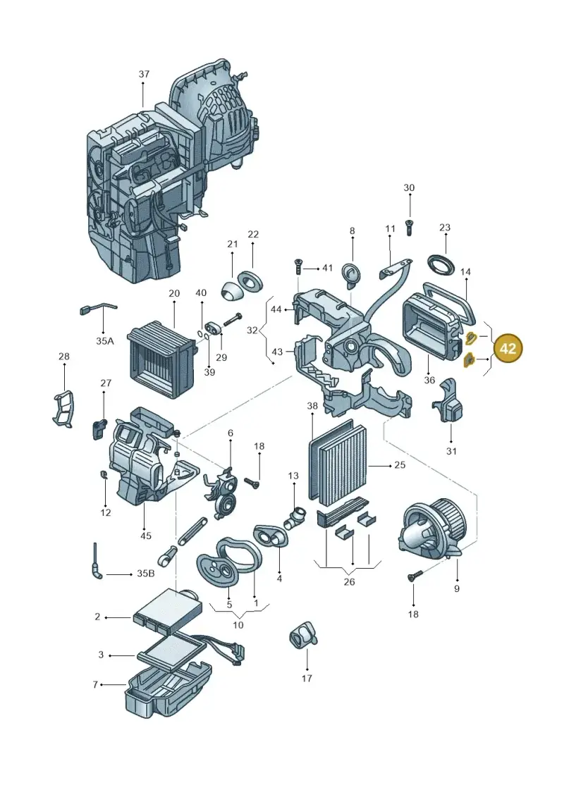 6Q0820936 — Volkswagen FOX                  M.05> (2005-) diagram 370820100, position 42