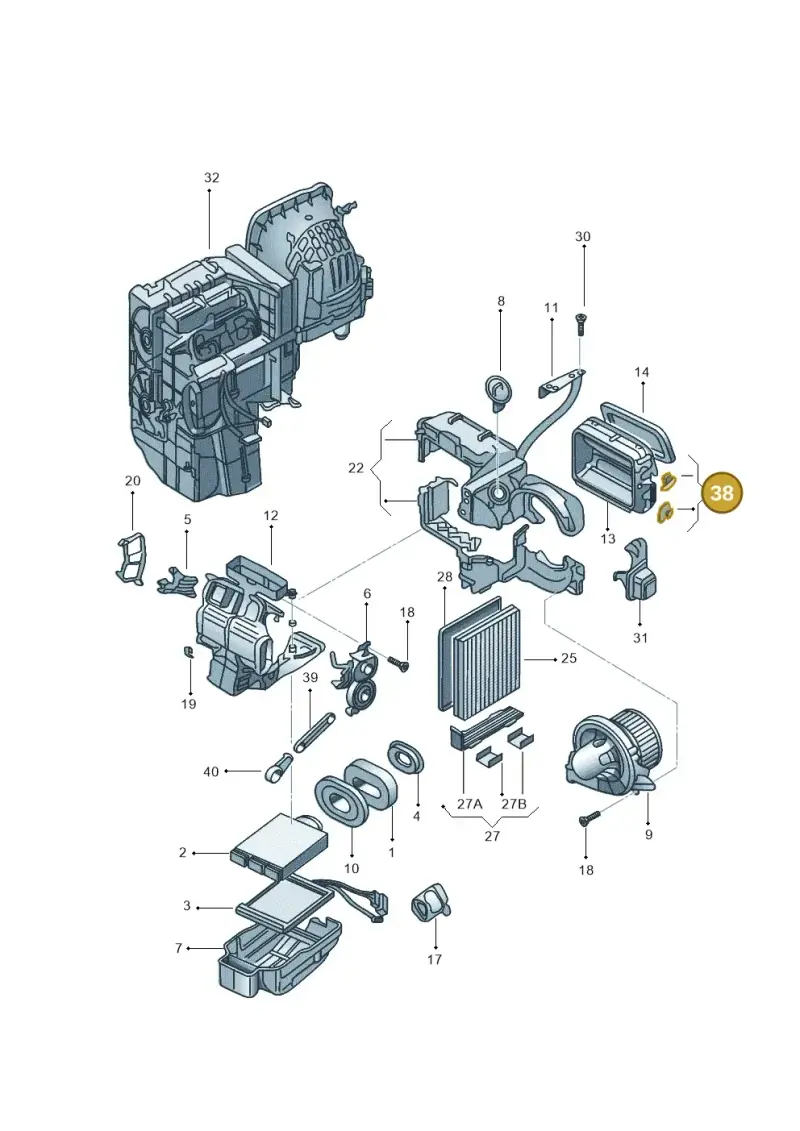 6Q0820936 — Volkswagen FOX                  M.05> (2005-) diagram 370819250, position 38