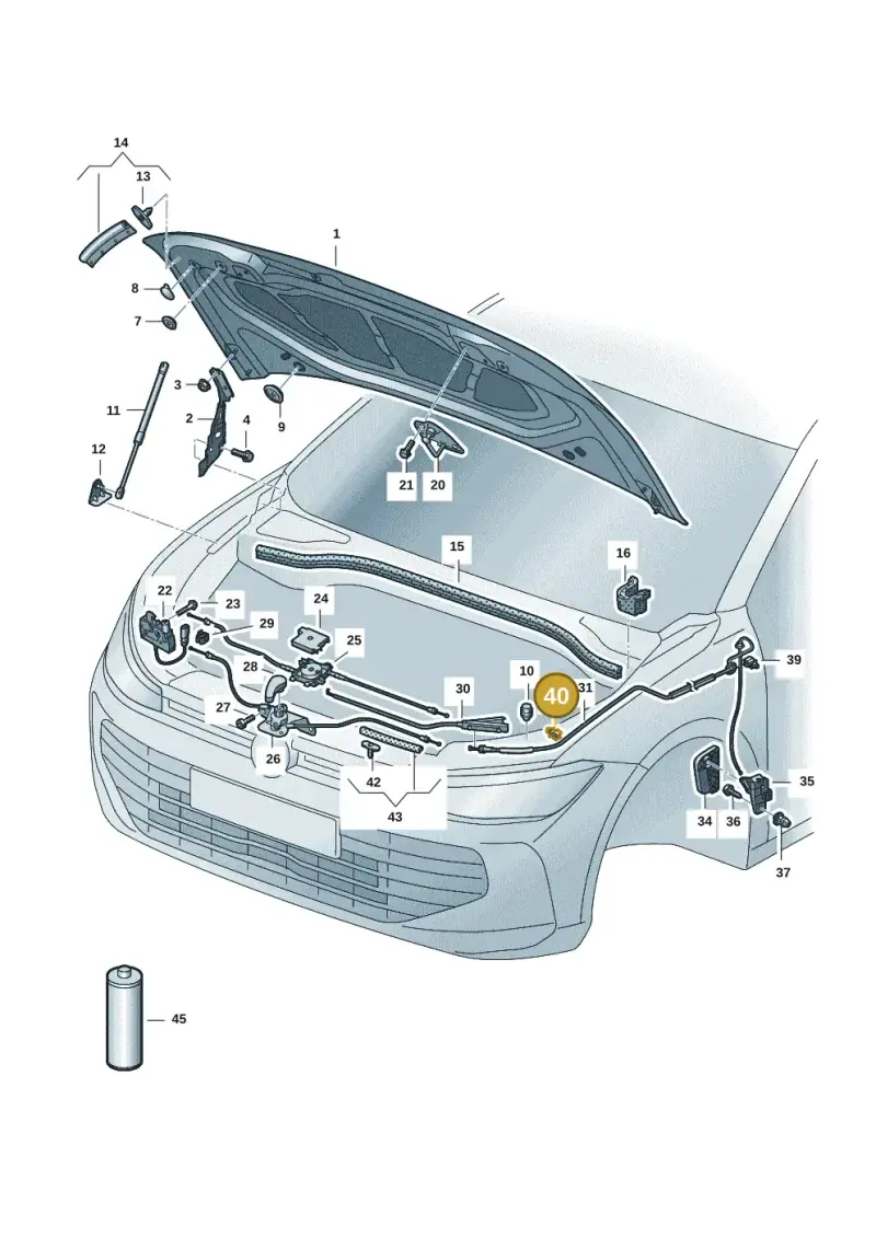 6Q0823567 — Volkswagen Passat estate (2023-) diagram 3j0823000, position 40