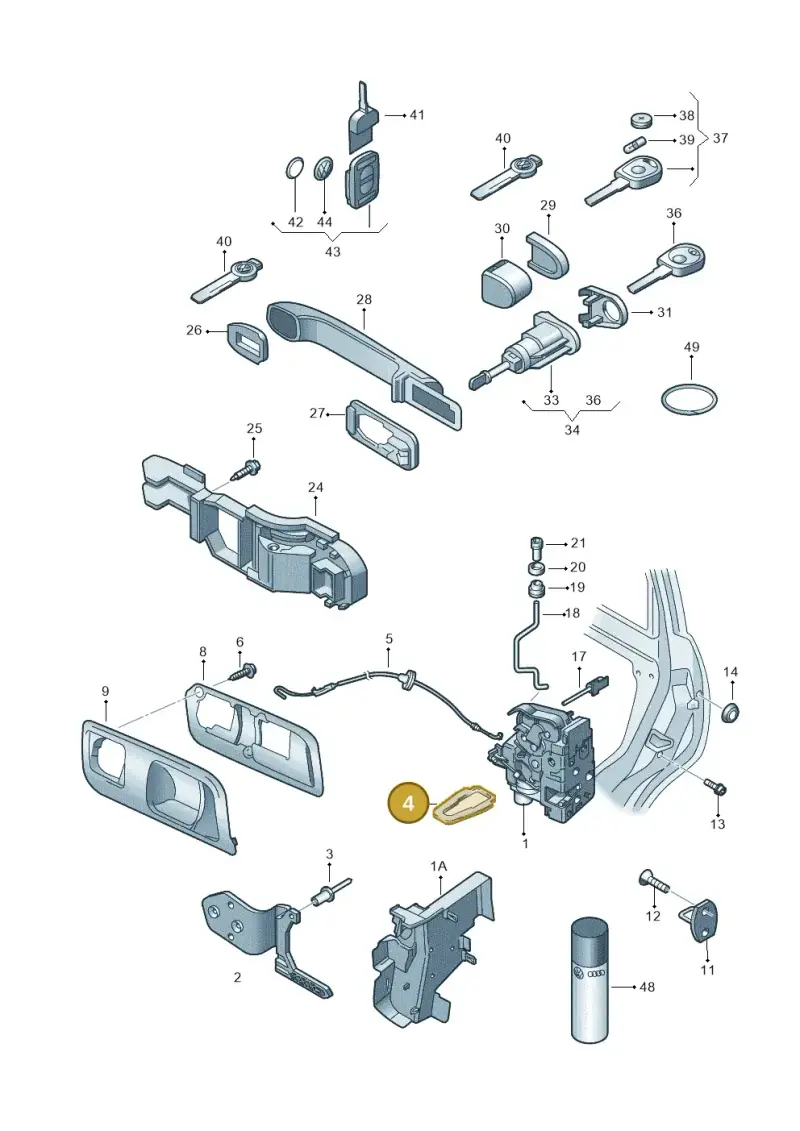 6Q0837241 — Volkswagen Polo (2008-2009) diagram 253837000, position 4