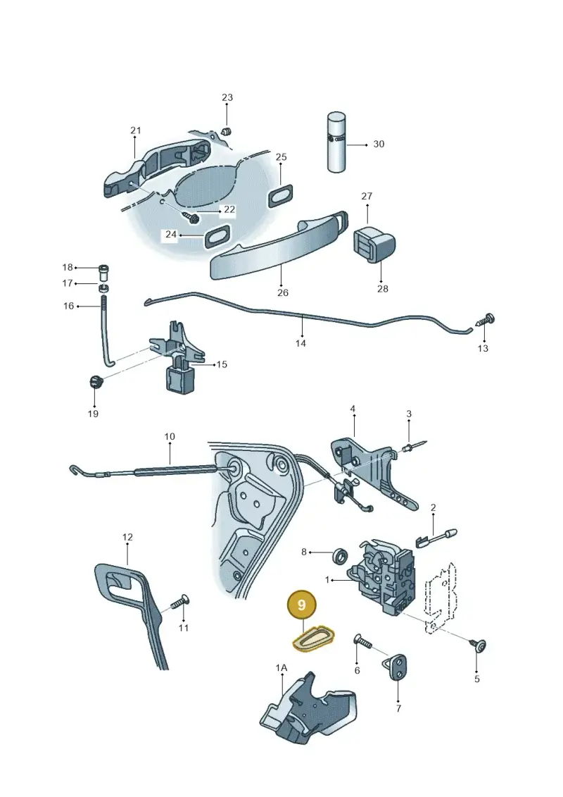6Q0837241 — Volkswagen Polo (2011-2014) diagram 376839000, position 9