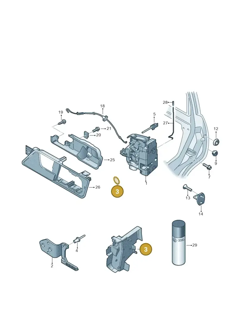 6Q0837241 — Volkswagen Caddy Maxi Kombi (2010-2015) diagram 443837000, position 3