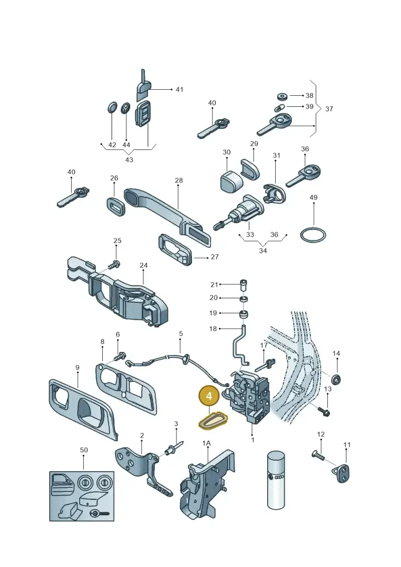 6Q0837241 — Volkswagen Polo (2011-2014) diagram 376837000, position 4