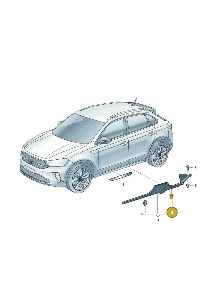 6Q0853147 — Volkswagen Taigo (2021-2024) diagram 2f0853100, position 4