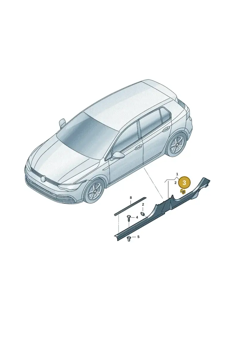 6Q0853147 — Volkswagen Golf 2.0 BlueMotion (2019-2024) diagram 5h0853050, position 3