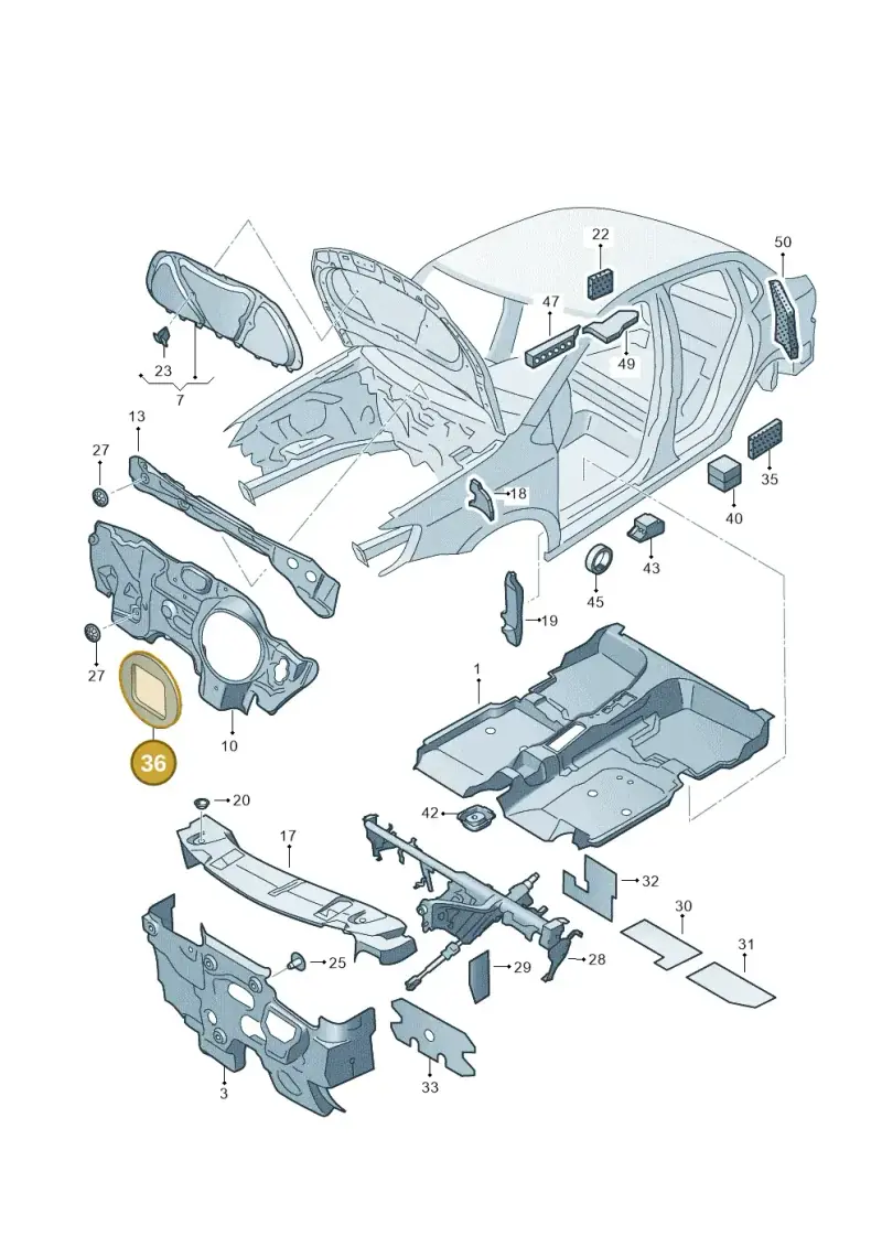 6Q0863829 — Volkswagen Polo (2009-2014) diagram 677863210, position 36