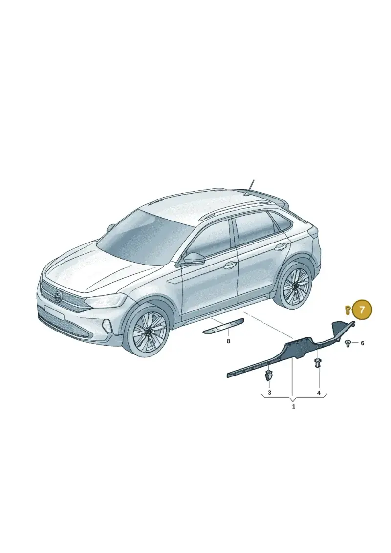 6Q0867333 — Volkswagen Taigo (2021-2024) diagram 2f0853100, position 7