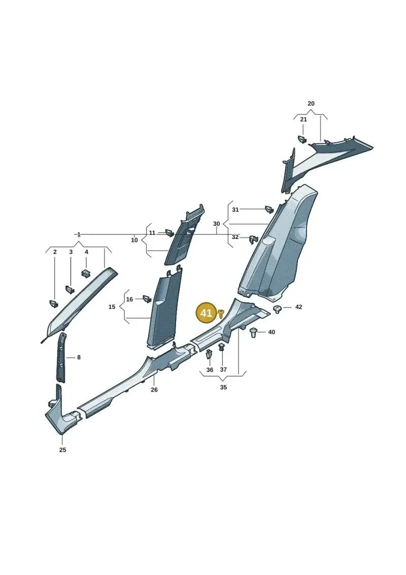 6Q0867333 — Volkswagen Tiguan 2.0 (2023-) diagram 57x867700, position 41