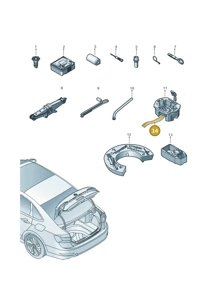 6Q0867749A — Volkswagen Jetta 1.4 (2017-2024) diagram 431012000, position 14