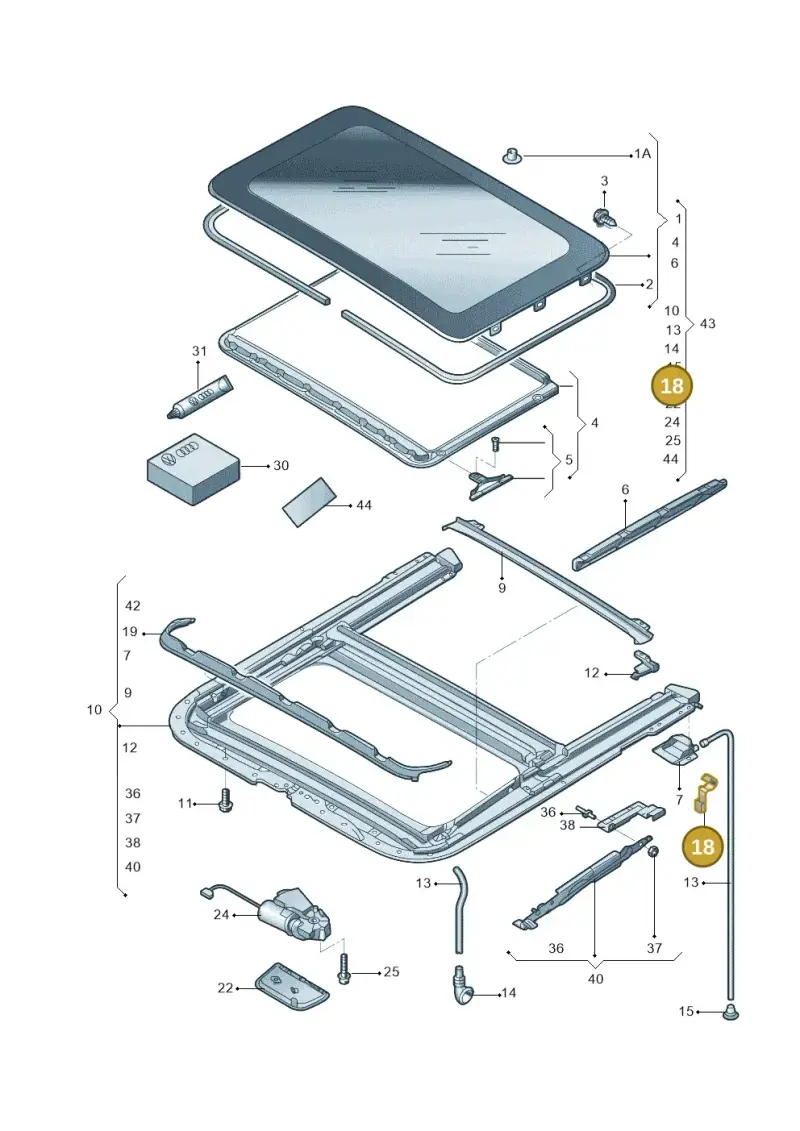 6Q0877244B — Volkswagen New Polo (SVW) (2010-2019) diagram 713877100, position 18