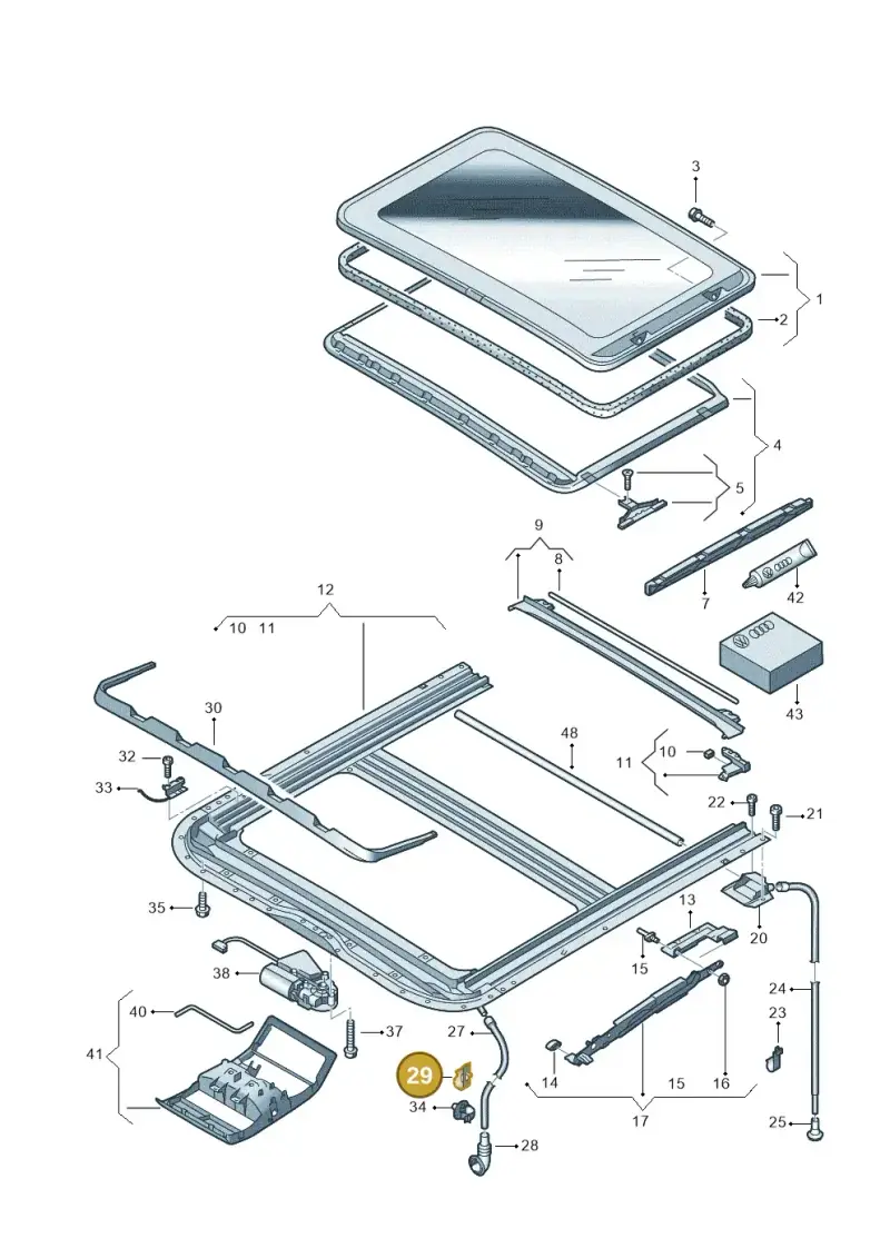 6Q0877244B — Volkswagen Caravelle (2015-2019) diagram 410877000, position 29
