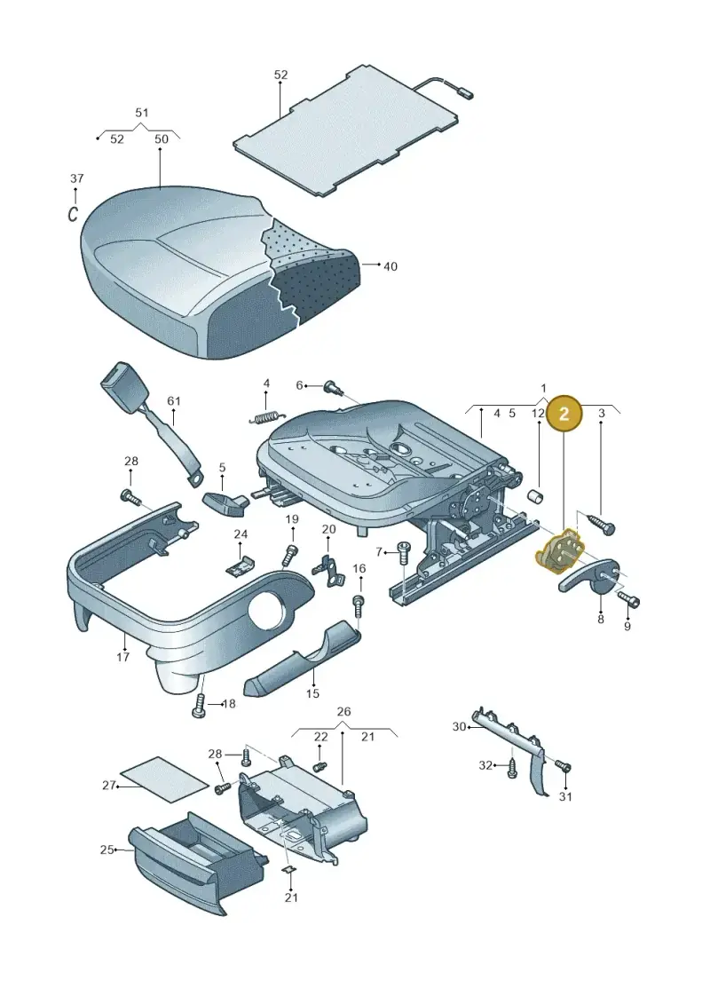 6Q0881053B — Volkswagen Amarok twin cab (2016-2022) diagram 683881100, position 2
