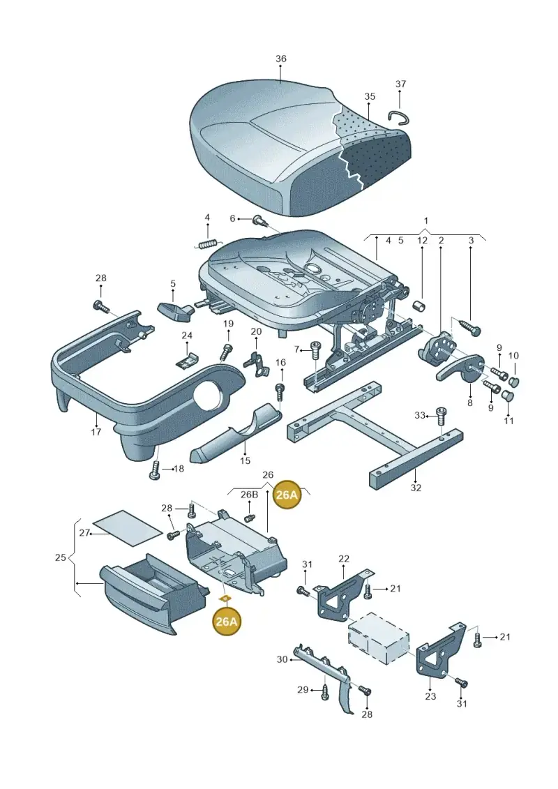6Q0881203 — Volkswagen Caddy panel van (2008-2010) diagram 253881000, position 26A