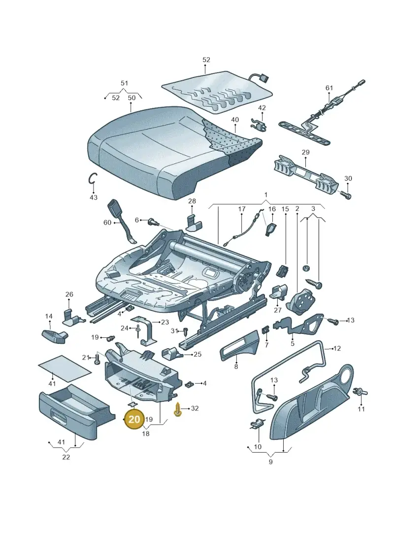 6Q0881203 — Volkswagen Golf Cabriolet (2011-2016) diagram 420881000, position 20