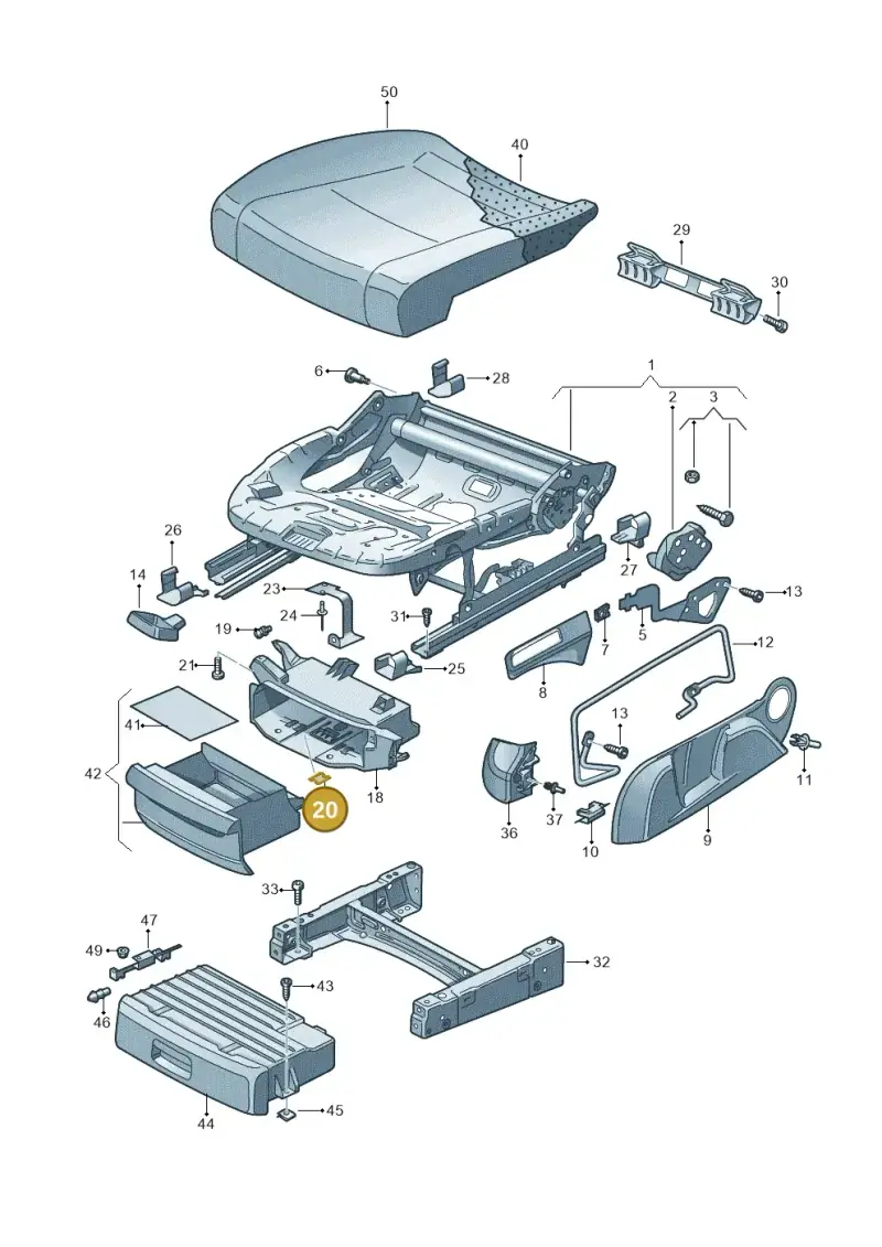 6Q0881203 — Volkswagen Golf Plus 1.6 (2009-2011) diagram 459881000, position 20