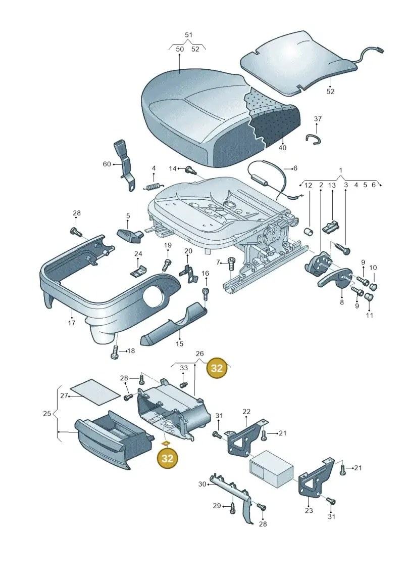 6Q0881203 — Volkswagen Polo (2008-2009) diagram 461881000, position 32