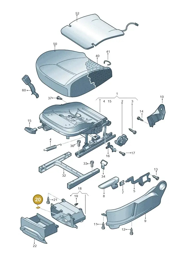 6Q0881203 — Volkswagen Caddy Maxi Kombi (2010-2015) diagram 690881030, position 20