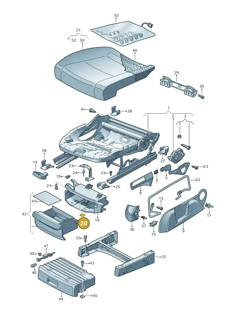 6Q0881203 — Volkswagen Golf Plus (2011-2014) diagram 730881000, position 20