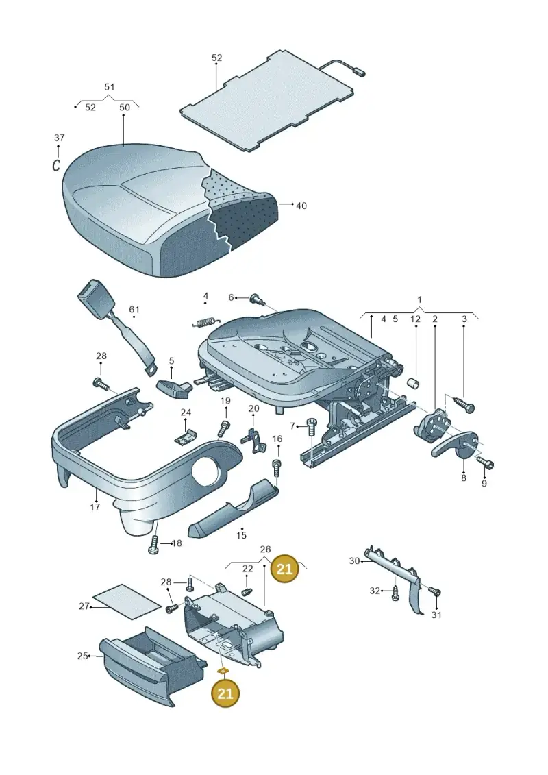 6Q0881203 — Volkswagen Amarok twin cab (2016-2022) diagram 683881100, position 21