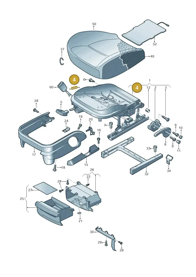 6Q0881245 — Volkswagen Caddy kombi (2015-2020) diagram 690881000, position 4