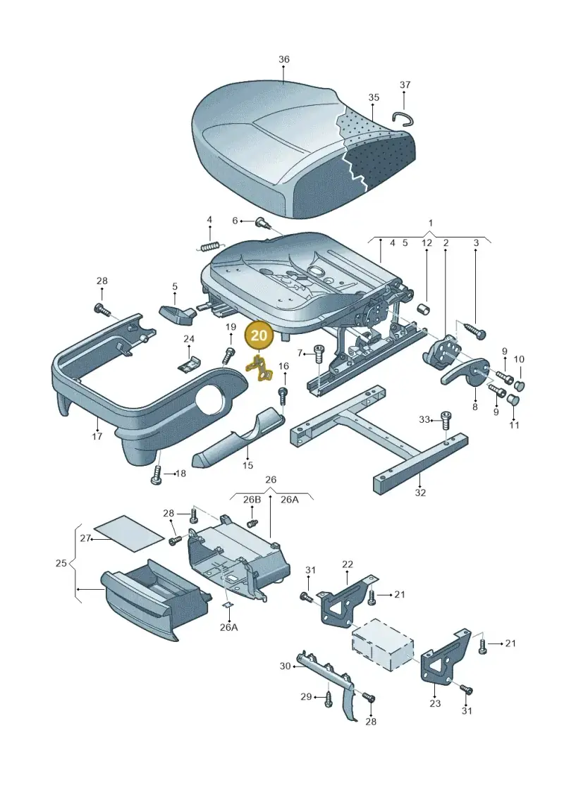 6Q0881547 — Volkswagen Polo (2011-2014) diagram 253881000, position 20
