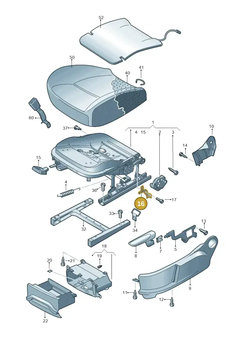 6Q0881547 — Volkswagen Caddy Maxi Kombi (2010-2015) diagram 690881030, position 16