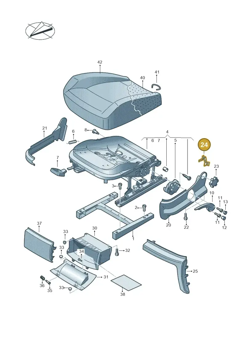 6Q0881547 — Volkswagen Caddy kombi (2015-2020) diagram 866881050, position 24