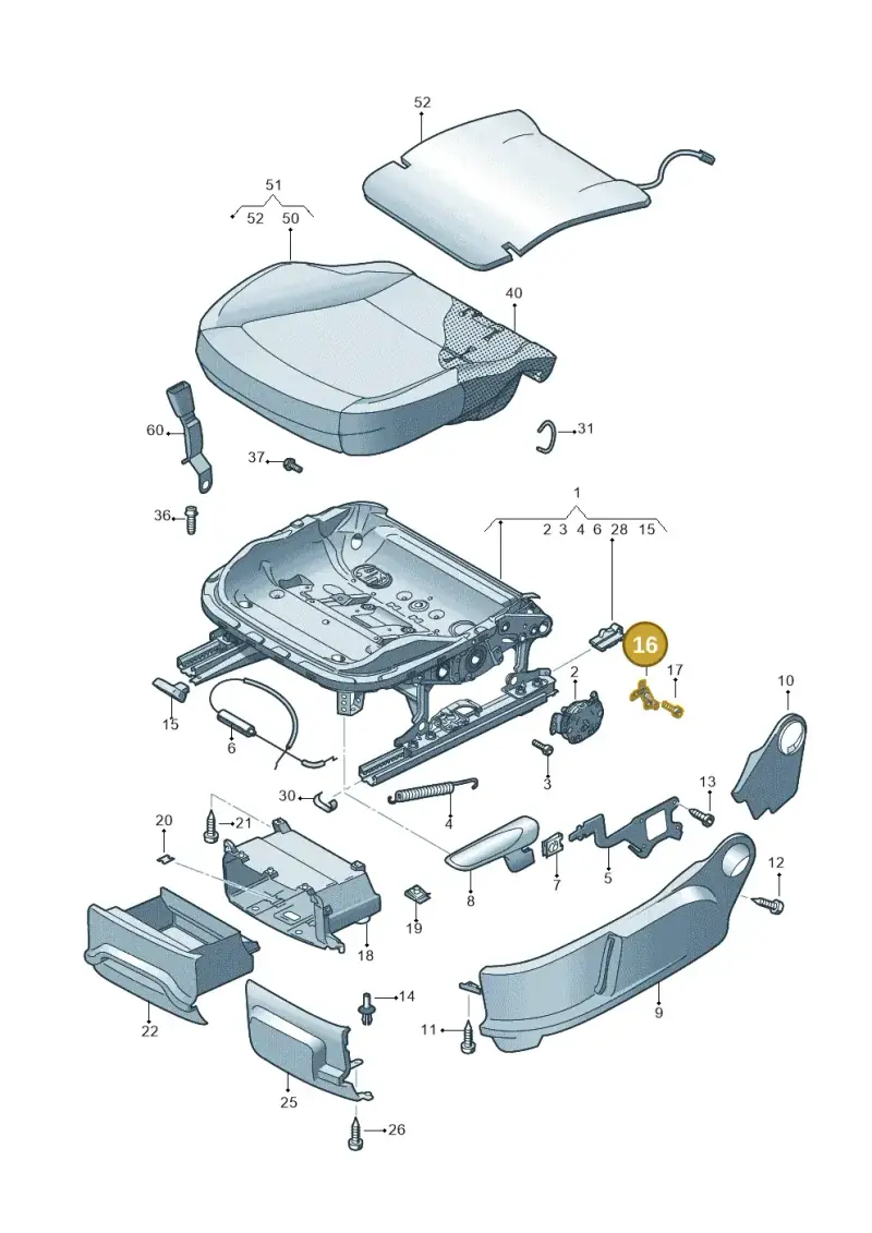 6Q0881548 — Volkswagen Polo 1.4 BlueMotion (2014-2017) diagram 672881000, position 16