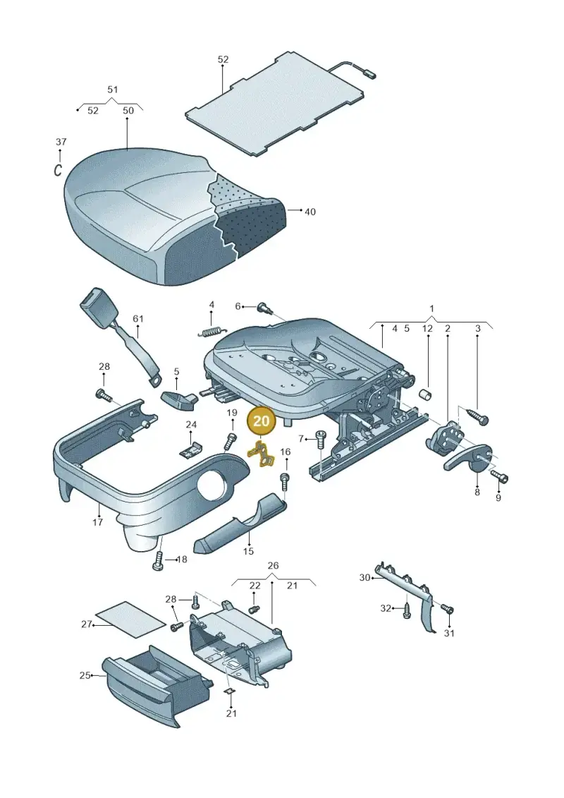 6Q0881548 — Volkswagen Amarok twin cab (2016-2022) diagram 683881100, position 20
