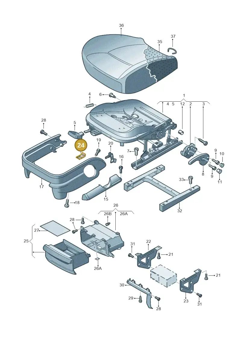6Q0881727B — Volkswagen Polo (2011-2014) diagram 253881000, position 24