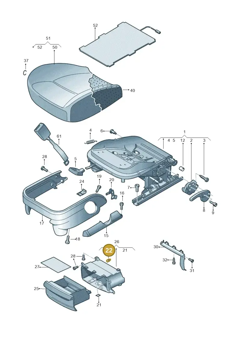 6Q0882331 — Volkswagen Amarok twin cab (2016-2022) diagram 683881100, position 22