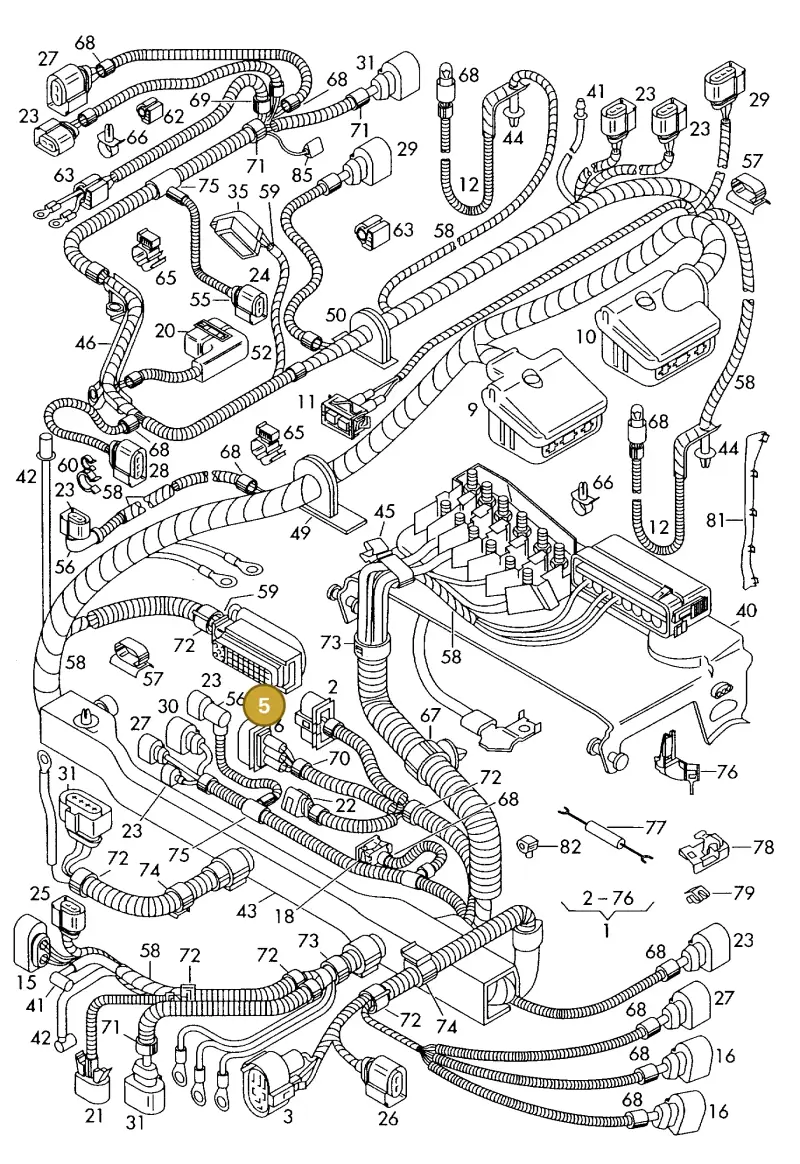 6Q0906385 — Volkswagen Polo (2008-2009) diagram 225971800, position 5