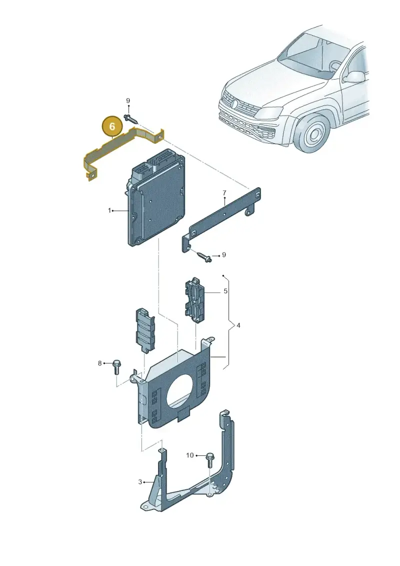 6Q0907269B — Volkswagen Amarok twin cab (2016-2022) diagram 894906200, position 6