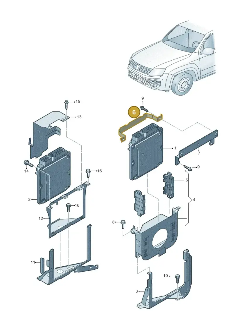 6Q0907269B — Volkswagen Amarok twin cab (2022-) diagram 894906220, position 6