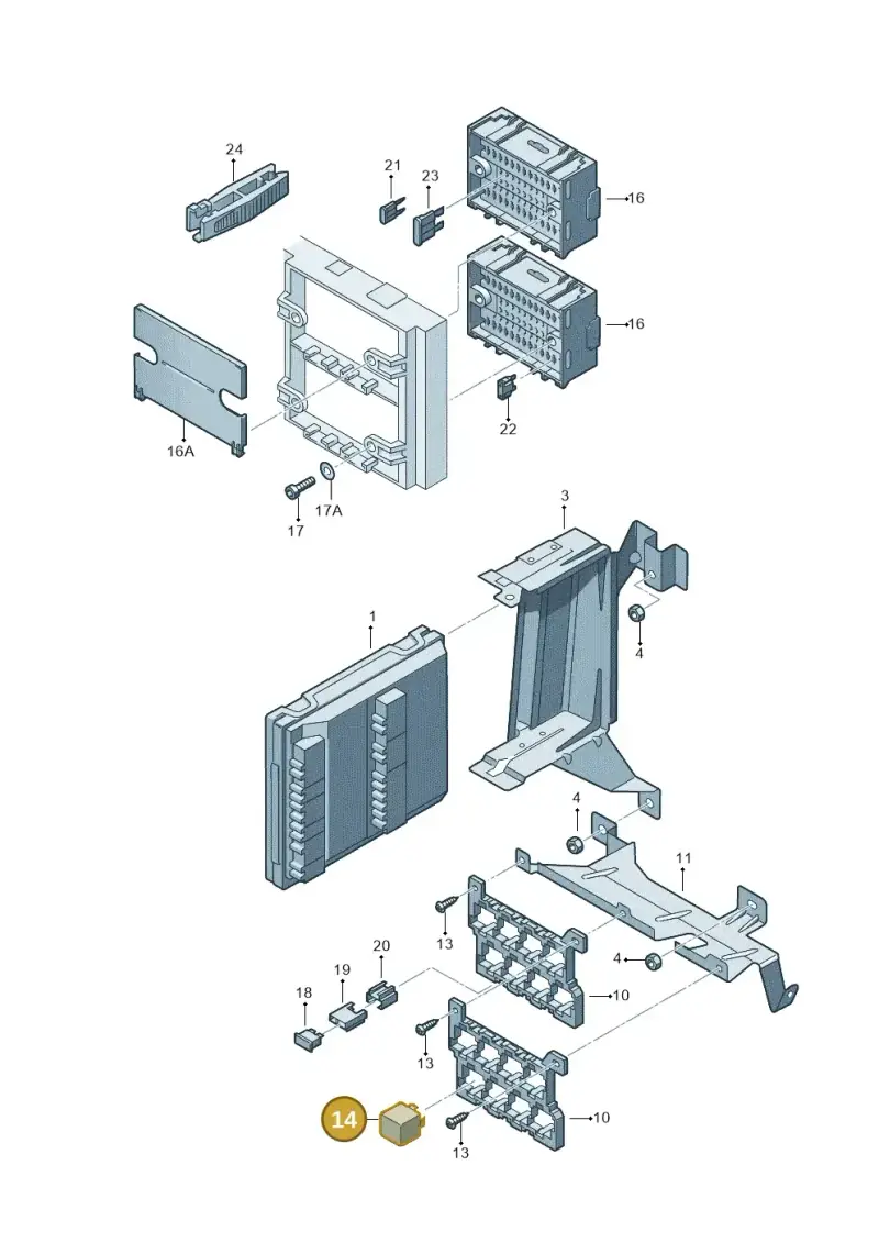 6Q0907440A — Volkswagen Transp. caravelle (2008-2009) diagram 410937000, position 14
