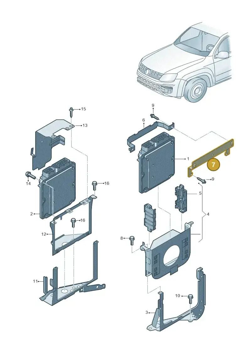 6Q0907500C — Volkswagen Amarok twin cab (2022-) diagram 894906220, position 7