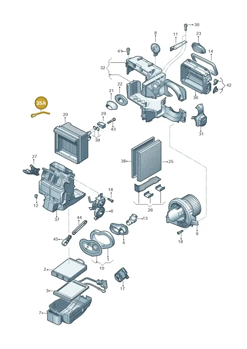 6Q0907543F — Volkswagen Polo (2012-2014) diagram 747820100, position 35A