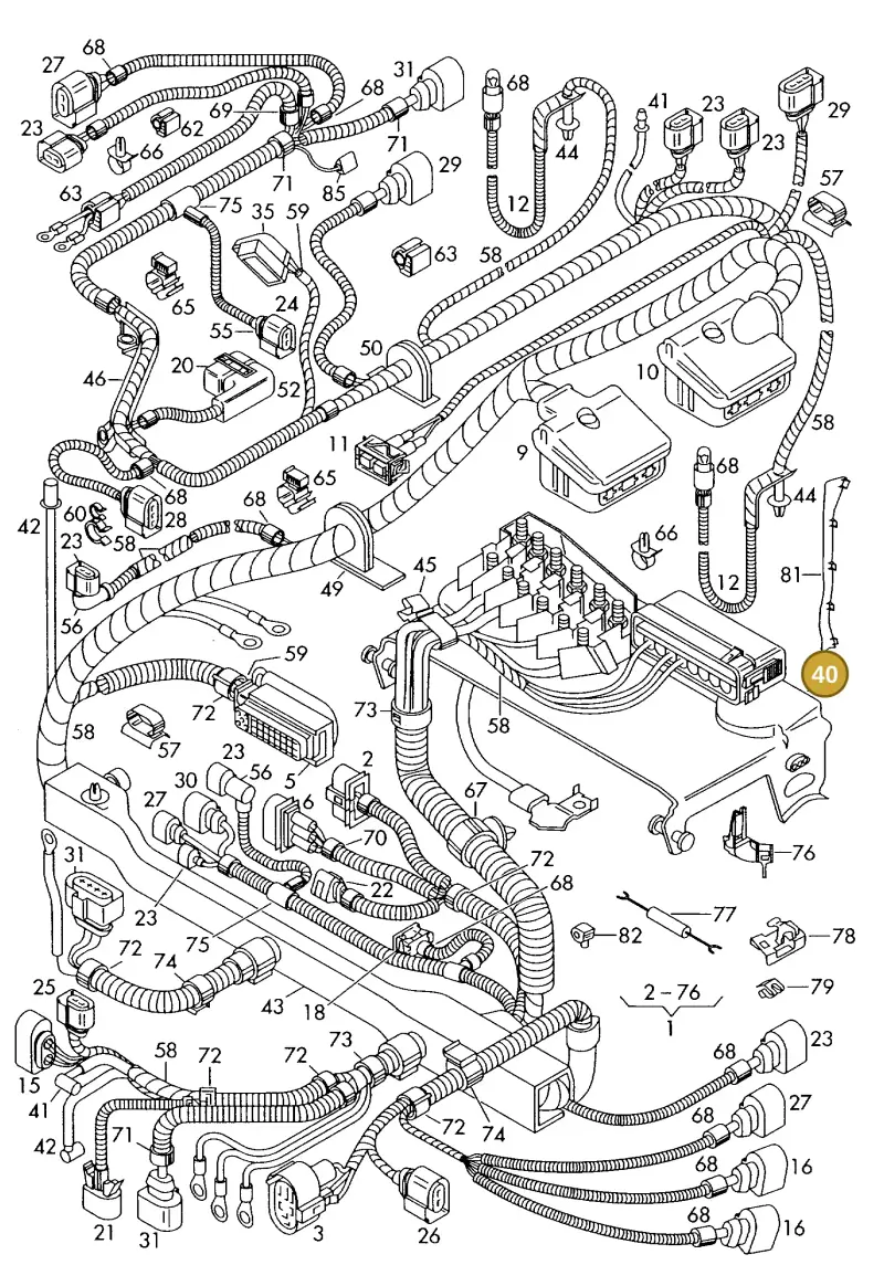 6Q0937550F — Volkswagen POLO (2001-2005) diagram 225971800, position 40
