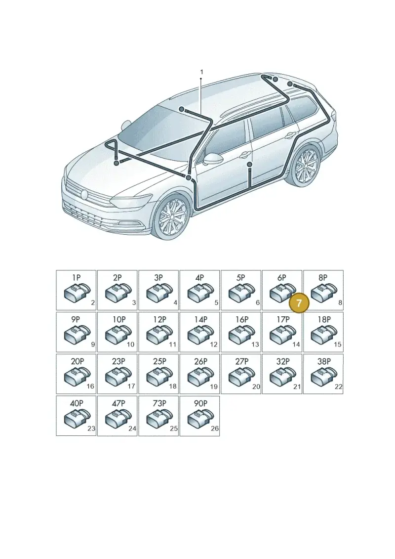 6Q0937617B — Volkswagen Passat saloon (2014-2024) diagram 793971900, position 7