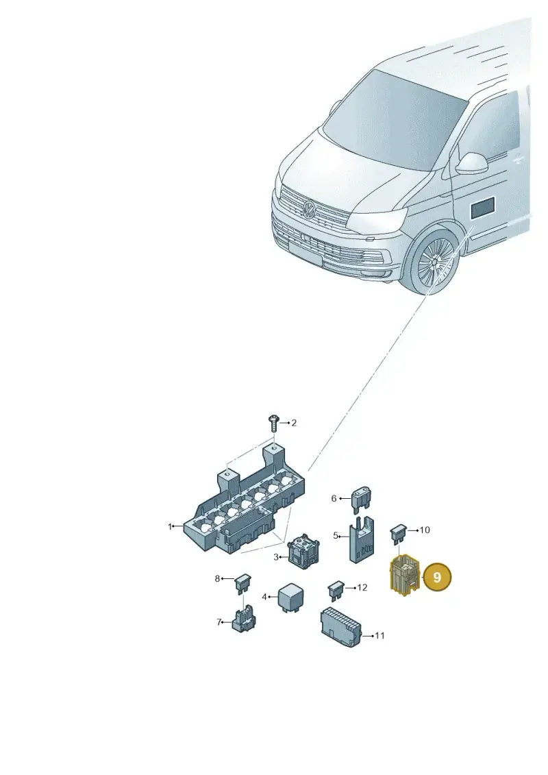 6Q0937617B — Volkswagen Single-cab transp. (2015-2019) diagram 862937050, position 9