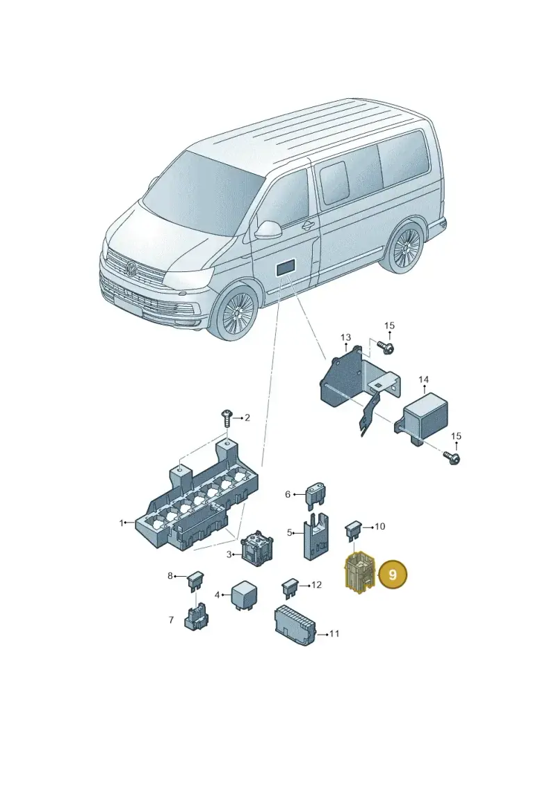 6Q0937617B — Volkswagen California Camper (2015-2019) diagram 871937050, position 9