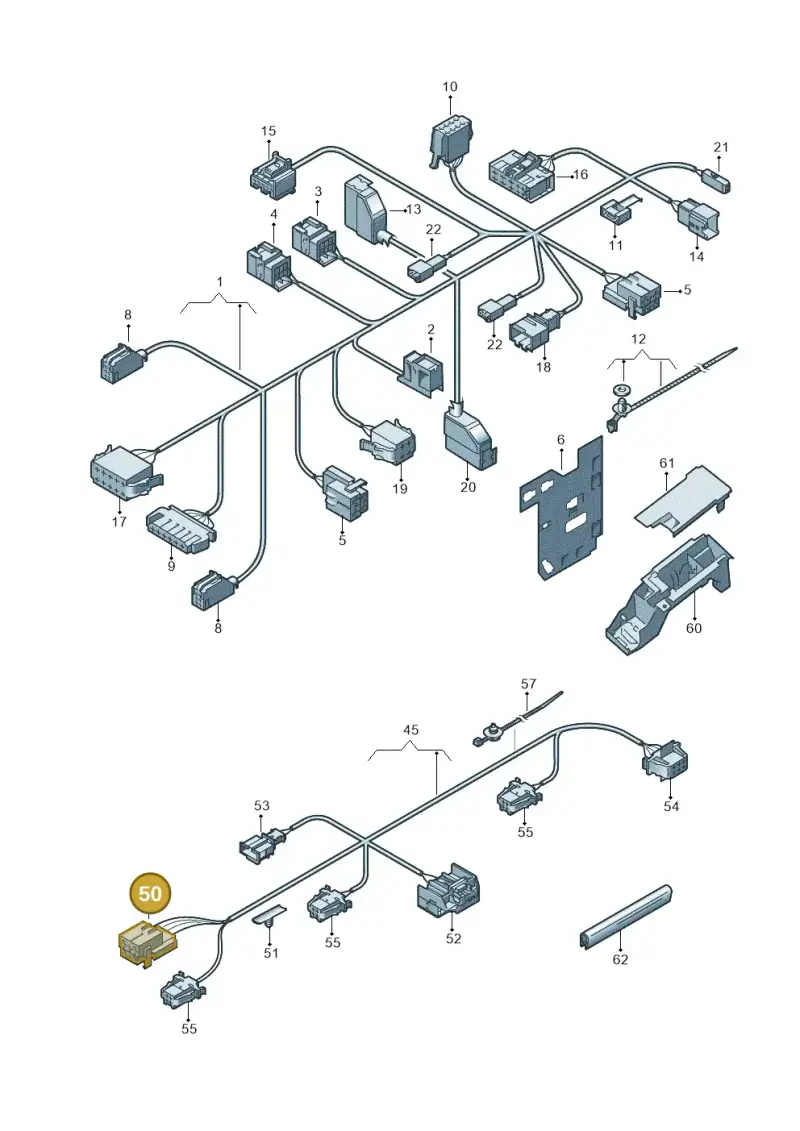 6Q0937702D — Volkswagen Jetta variant (2009-2014) diagram 460972280, position 50