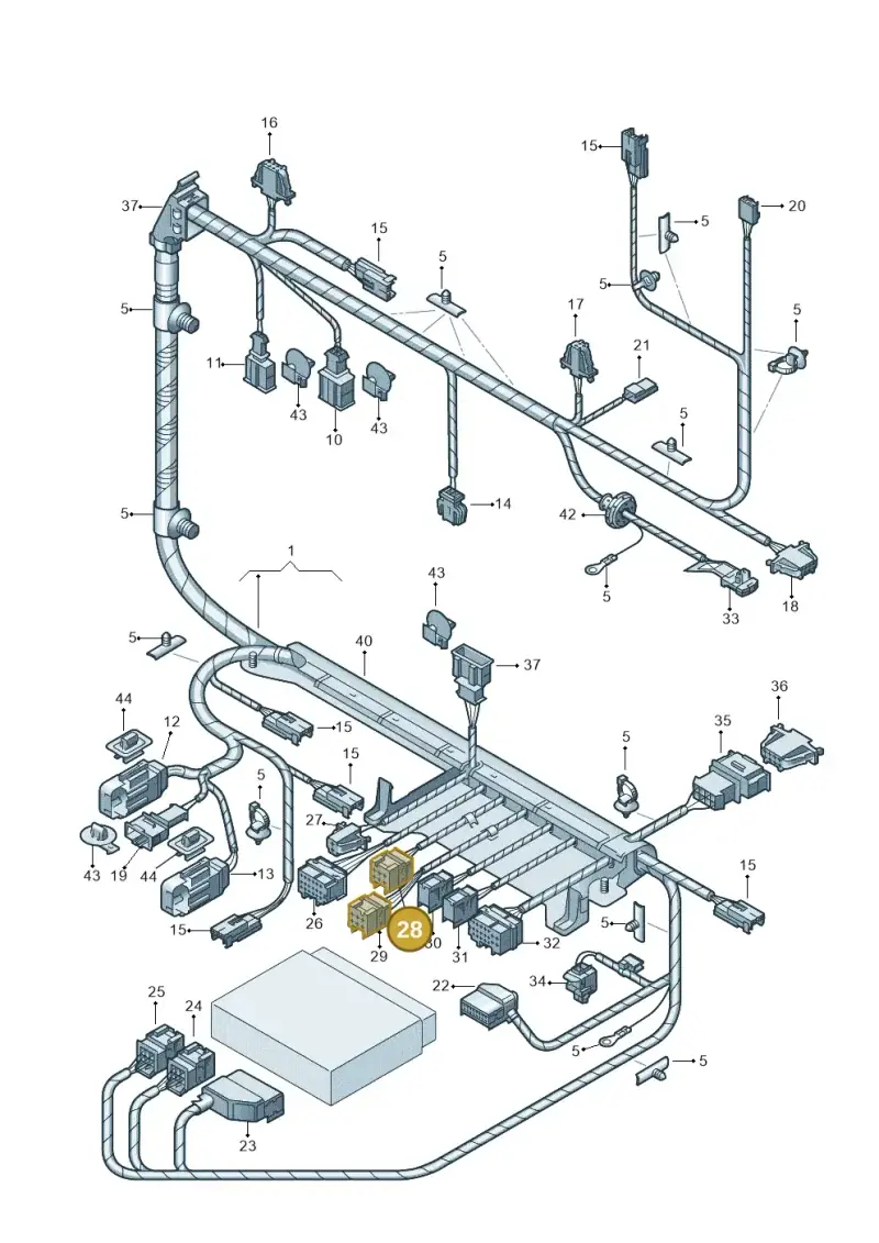 6Q0937711A — Volkswagen Phaeton 4motion (2010-2016) diagram 258972270, position 28