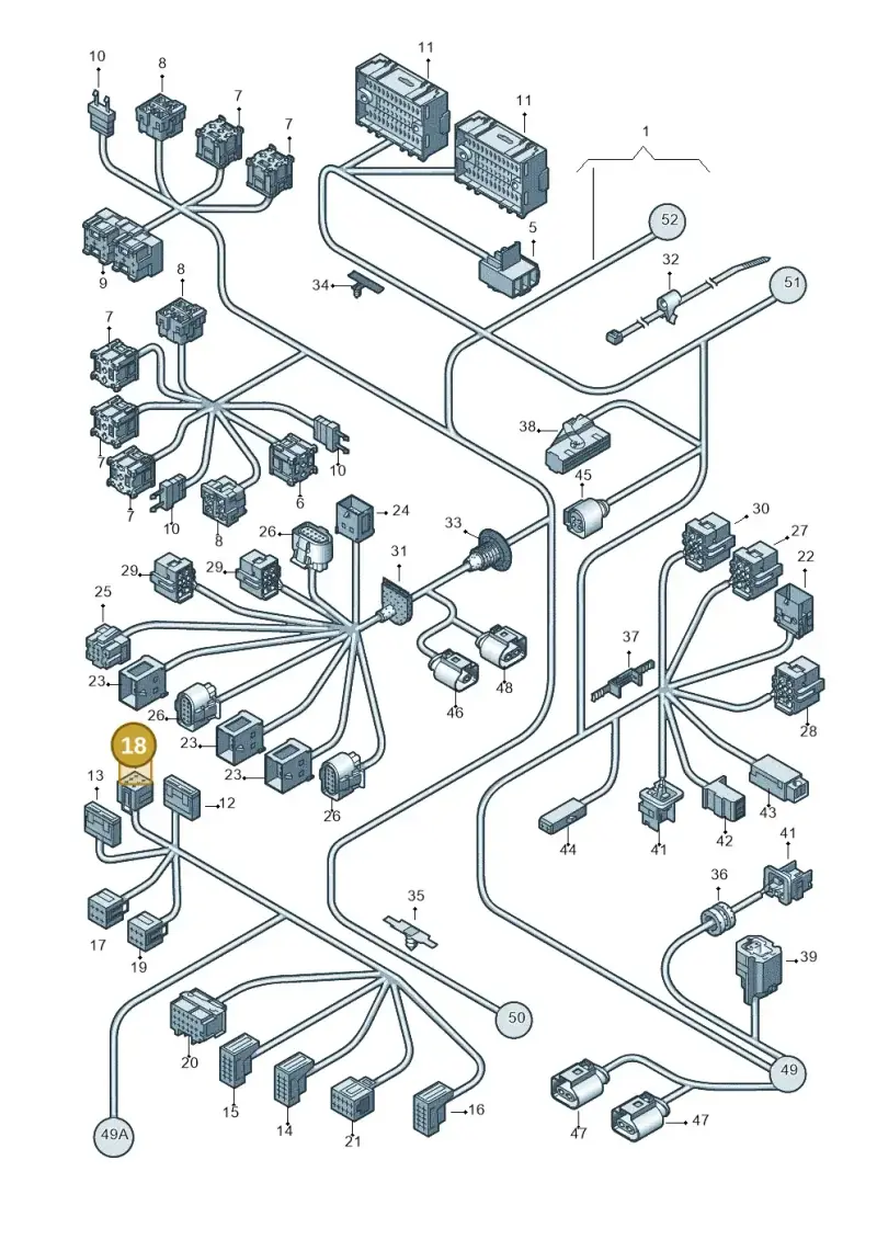 6Q0937711A — Volkswagen Transp. caravelle (2008-2009) diagram 410971820, position 18