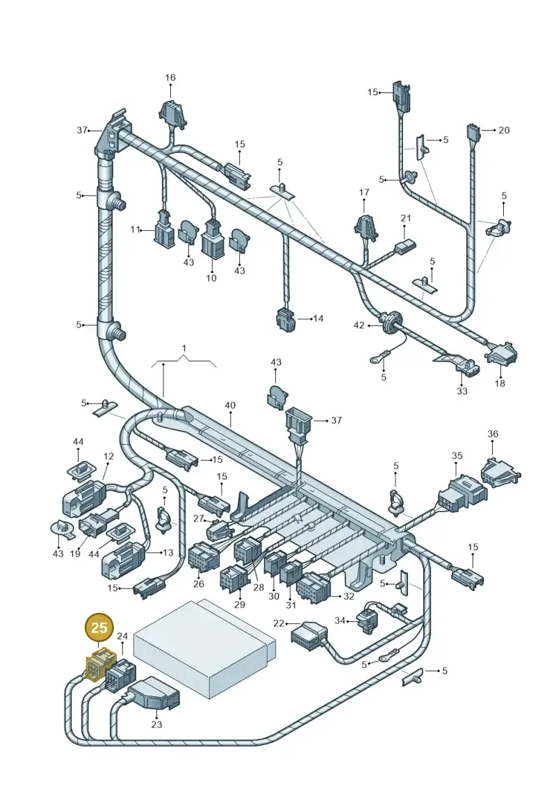 6Q0937711E — Volkswagen Phaeton 4motion (2010-2016) diagram 258972270, position 25