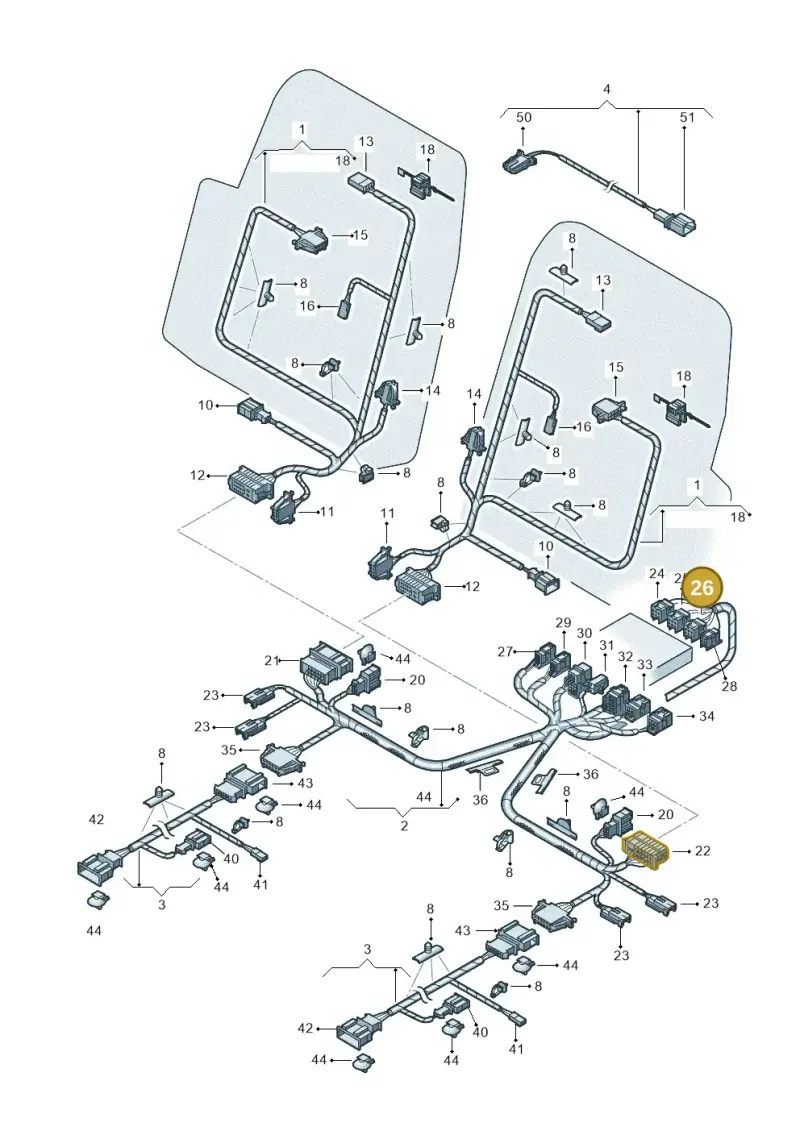 6Q0937711E — Volkswagen Phaeton 4motion (2010-2016) diagram 258972280, position 26