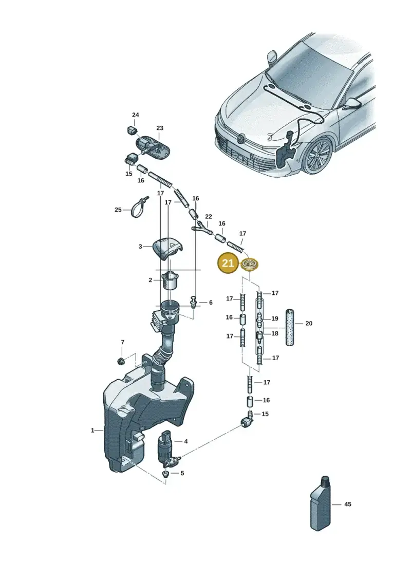 6Q0955998 — Volkswagen Passat estate (2023-) diagram 3j0955100, position 21