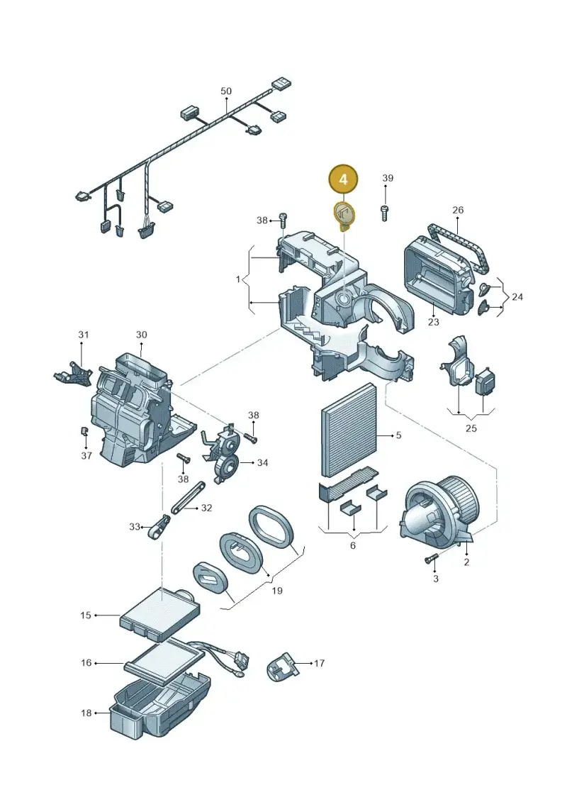 6Q0959263A — Volkswagen Polo 1.4 BlueMotion (2014-2017) diagram 773819100, position 4