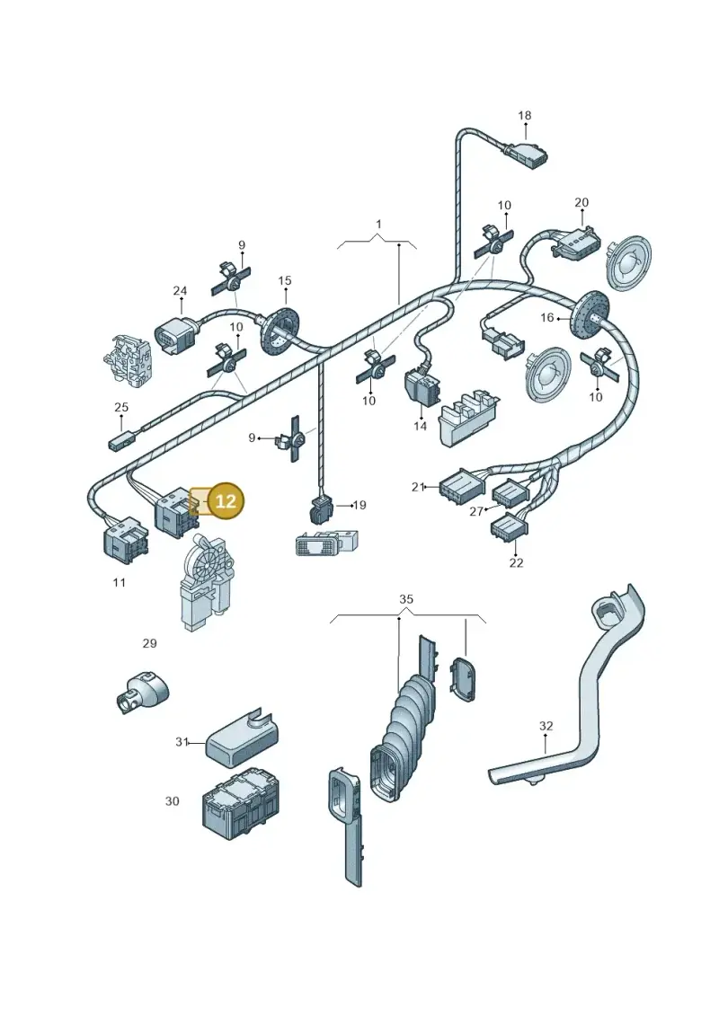 6Q0959383 — Volkswagen POLO (2005-) diagram 461972350, position 12